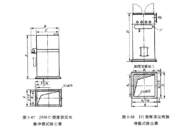 JSM-C型（xíng）庫頂反吹脈衝袋式除（chú）塵器