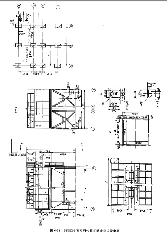 PPDC96型（xíng）雙列氣箱式脈衝袋式除塵器（qì）